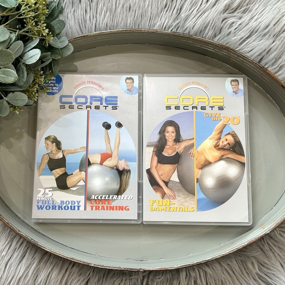 X2 Gunnar Peterson Core Secrets Workout DVDs Fundamentals Ball Fitness Exercise